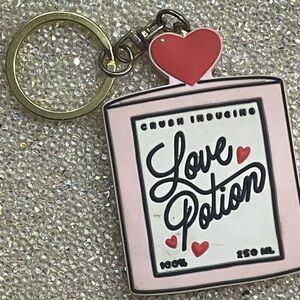 Love Potion Keychain with Heart Accent